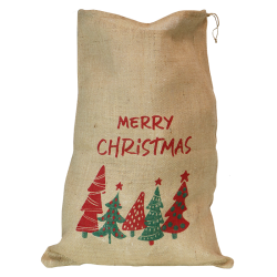 Jute zak met Merry Christmas 50 cm x 70 cm